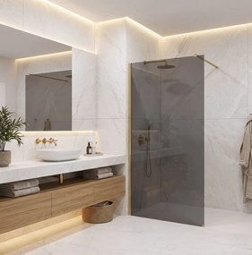 Paravan de dus Rea Flexi Grey / Brush Gold 80