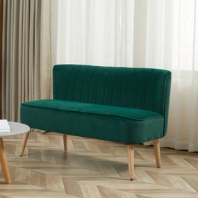 Canapea HOMCOM pentru două persoane - Mobilier de șezut elegant și confortabil în verde închis | Aosom Romania