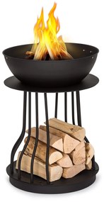 Nantai High 2 în 1- vatră: vatră și grătar, grătar Ø 50 cm, compartiment de depozitare a lemnului
