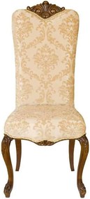 Scaun lemn masiv clasic Majestic cu Spătar Tapițat, 50 × 50 × 120 cm - Nuc