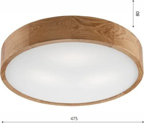 Brilagi - Plafonieră LED RGBW dimabilă CARVALHO, 3xE27/15W/230V, Wi-Fi, stejar, Ø 47,5 cm