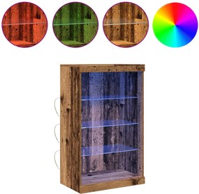 vidaXL Bufet LED Lemn vechi 60,5 x 37 x 100 cm Lemn compozit