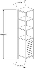 Dulap baie Gala,culoare nuc si negru,162 cm