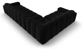 Colțar negru cu tapițerie din catifea (pe partea stângă) Kendal – Micadoni Home