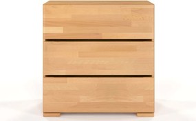 Comodă lemn masiv TerraCraft Fag 3 Sertare, 80 × 45 × 81 cm - Natural