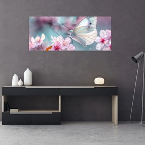 Tablou - Fluture pe un cireș (120x50 cm)