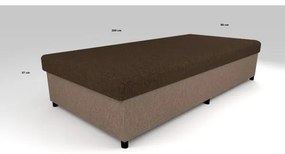 Pat tapițat cu spațiu de depozitare CORY 80x200 maro