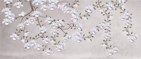 Tablou - Flori într-un peisaj gri (120x50 cm)