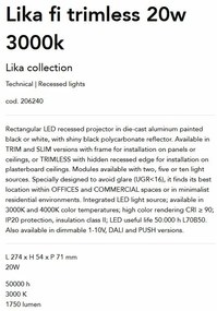 Corp incastrabil cu 10 spoturi LED Lika fi trimless 20w 3000k