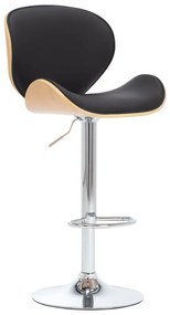 vidaXL Scaun de bar, negru, piele ecologică