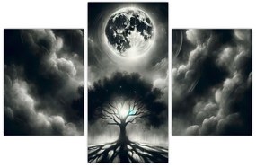 Tablou – Arbore alb-negru în lună plină (90x60 cm)