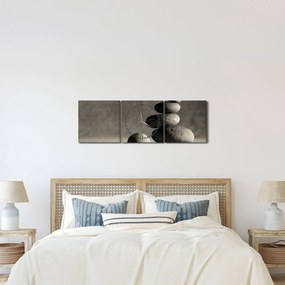 Tablou - Pietre gri (cu ceas) (90x30 cm)