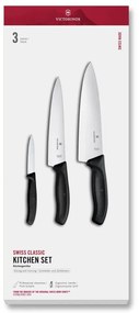 Victorinox - Set de 3 cuțite de bucătărie SWISS CLASSIC, negru