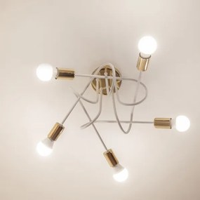 Lustră aplicată OXFORD 5xE27/15W/230V aurie/albă