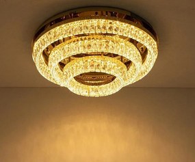 Lustra aplicata LED, Plafoniera, Auriu, Sticla, SAYOV 80 auriu