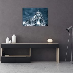 Tablou pe sticlă cu arhitectură în întuneric (70x50 cm)