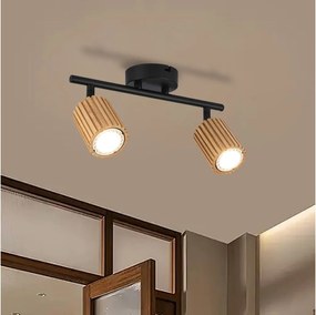 Brilagi - Spot MODERN WOOD 2xGU10/8W/230V, lemn/negru