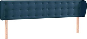 vidaXL Tăblie pat cu aripioare albastru închis 203x23x78/88 cm catifea