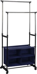 Stander haine SANDOR, argintiu/negru, metal, 80x42x165 cm