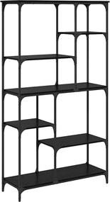 vidaXL Raft pentru cărți Stejar Negru 99 x 35,5 x 176 cm Lemn compozit