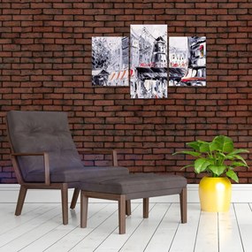 Tablou - Strada din Paris, pictură în ulei (90x60 cm)