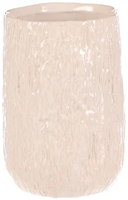 Husă ceramică pentru ghiveci, alb-bej, 15 x 15 x21 cm, 21 cm