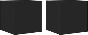 vidaXL Dulapuri TV montaj pe perete, 2 buc., negru, 30,5x30x30 cm