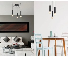Lustra cu 3 pendule design modern MARION negru, nickel