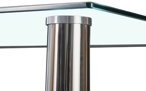 Masă de dining pătrată Berna 120 cm din sticlă transparentă