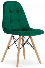 Scaun de masa din catifea Culoare verde, DUMO