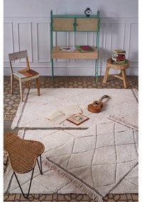 Covor crem lavabil/țesut manual din bumbac 140x200 cm Bereber – Lorena Canals