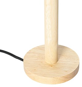 Lampă de masă din lemn cu abajur de catifea verde 35cm - Mels