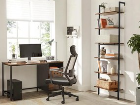 Raft de perete TAYLOR cu 6 polite 204,8x60 cm, maro rustic