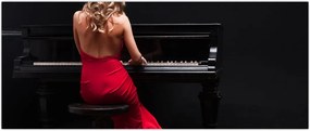 Tablou - Femeia cântând la pian (120x50 cm)
