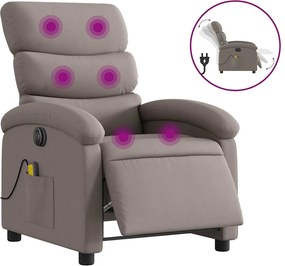 vidaXL Fotoliu electric de masaj rabatabil, gri taupe, textil