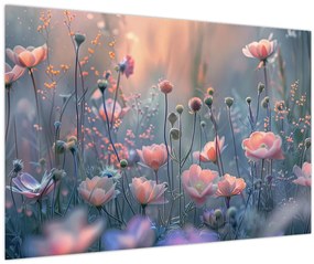 Tablou - Flori în culori pastelate (90x60 cm)