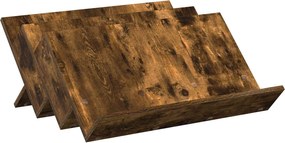 vidaXL Raft pentru reviste cu raft Stejar fumuriu 65 x 53 x 28,5 cm