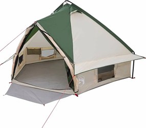 vidaXL Cort Teepee pentru 4 Persoane Verde și gri 490 x 410 x 210 cm