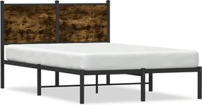 vidaXL Cadru pat metalic fără saltea, stejar fumuriu, 120x200 cm
