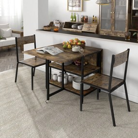 HOMCOM Masă Pliabilă Masă Extensibilă, Design Industrial, 140 cm x 80 cm x 75 cm | Aosom Romania