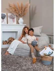 Fotoliu bean bag verde cu tapițerie din catifea reiată Om 135 – SLOWDOWN