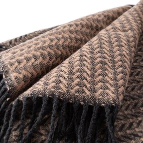 Pled cu franjuri IRMA maro 150 x 200 cm