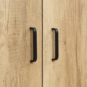 HOMCOM Bufet armoire de cuisine multi-stocare cu dulap și rafturi reglabile din lemn și oțel 75 x 35 x 175 cm | Aosom Romania