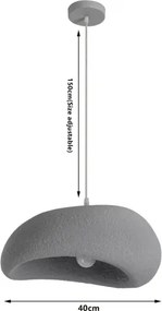 BRILAGI - Lustră suspendată pe cablu WABI SABI 1xE27/60W/230V Ø 40 cm gri