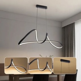 Brilagi-LED Lampă suspendată LED dimabilă pe cablu TWISTER LED/60W/230V 3000-6000K neagră+telecomandă