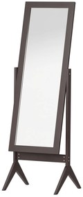 HOMCOM Oglindă pe Podea Oglindă Mare Inclinabilă pentru Dressing Camera dim. 47L x 46l x 148H cm din Lemn Maro Închis | Aosom Romania