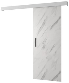 Uși culisante 90 cm Sharlene I (marmură alb + alb mat + argintiu). 1043589