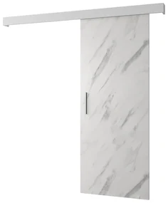 Uși culisante 90 cm Sharlene I (marmură alb + alb mat + argintiu). 1043589