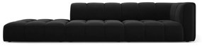 Canapea Serena cu 4 locuri si tapiterie din catifea, negru