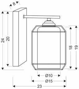 Lampă de perete JONERA 1xE27/40W/230V negru